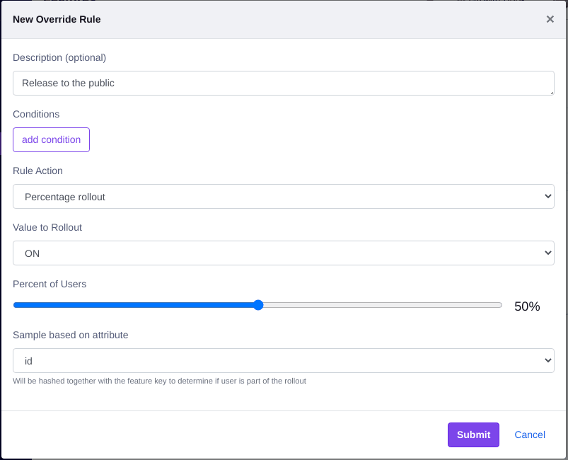 GrowthBook Rollout Rule